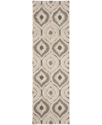 Safavieh Florida Shag SG461 Cream and Light Blue 2'3" x 7' Runner Area Rug