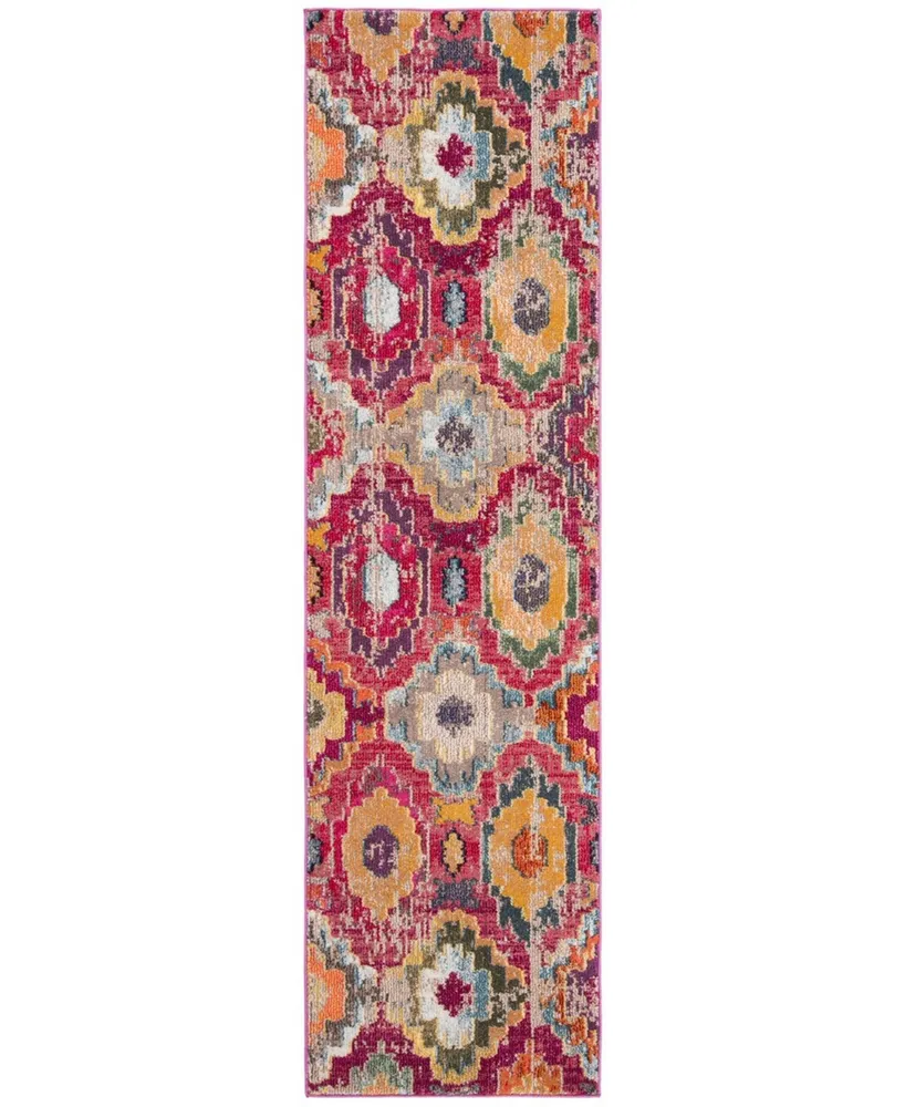 Safavieh Monaco MNC265 Red and Blue 2'2" x 8' Runner Area Rug