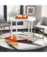 Safavieh Porcello PRL6940 Light Gray and Orange 6'7" x 6'7" Round Area Rug