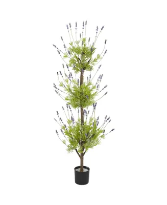 Nearly Natural 4' Lavender Topiary Faux Silk Tree