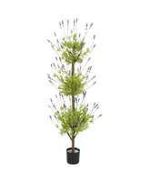 Nearly Natural 4' Lavender Topiary Faux Silk Tree