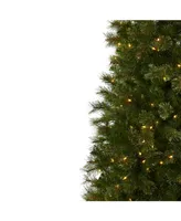 Nearly Natural 7.5' Cashmere Slim Christmas Tree w/Clear Lights