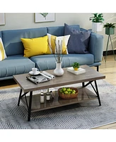 Camaran Industrial Faux Wood Coffee Table