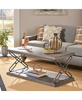 Milah Industrial Faux Wood Coffee Table