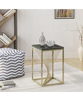 Arvid Modern Faux Marble Accent Table