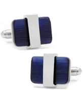 Wrapped Navy Cats eye Cufflinks