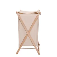 Household Essentials Collapsible Wood X-Frame Double Laundry Hamper