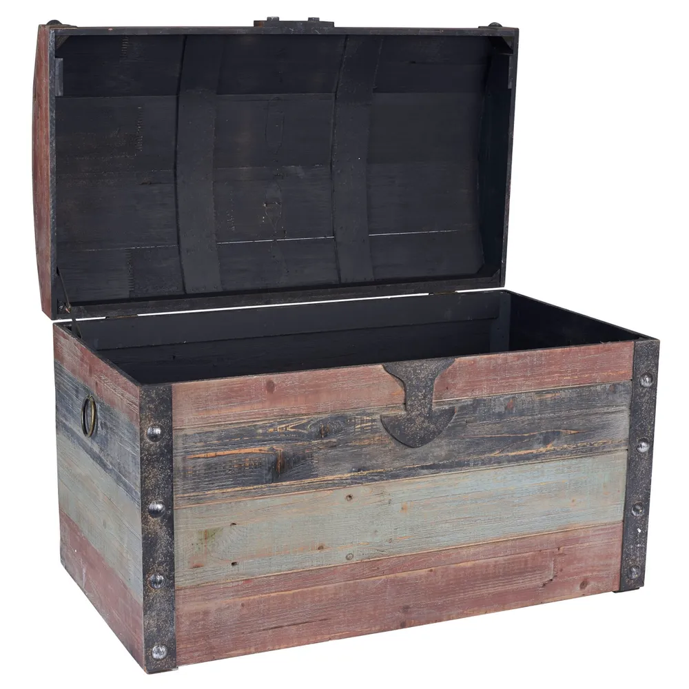 Household Essentials Weathered Wooden Storage Trunk