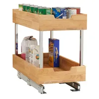 Household Essentials Glidez Wood 11.5" 2-Tier Sliding Cabinet Organizer