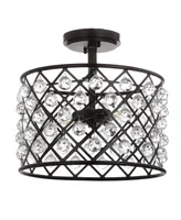 Jonathan Y Gabrielle Crystal/Metal Led Semi-Flush Mount