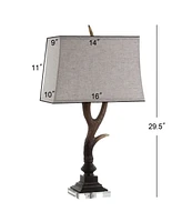 Jonathan Y Antler Rustic Resin/Crystal Led Table Lamp