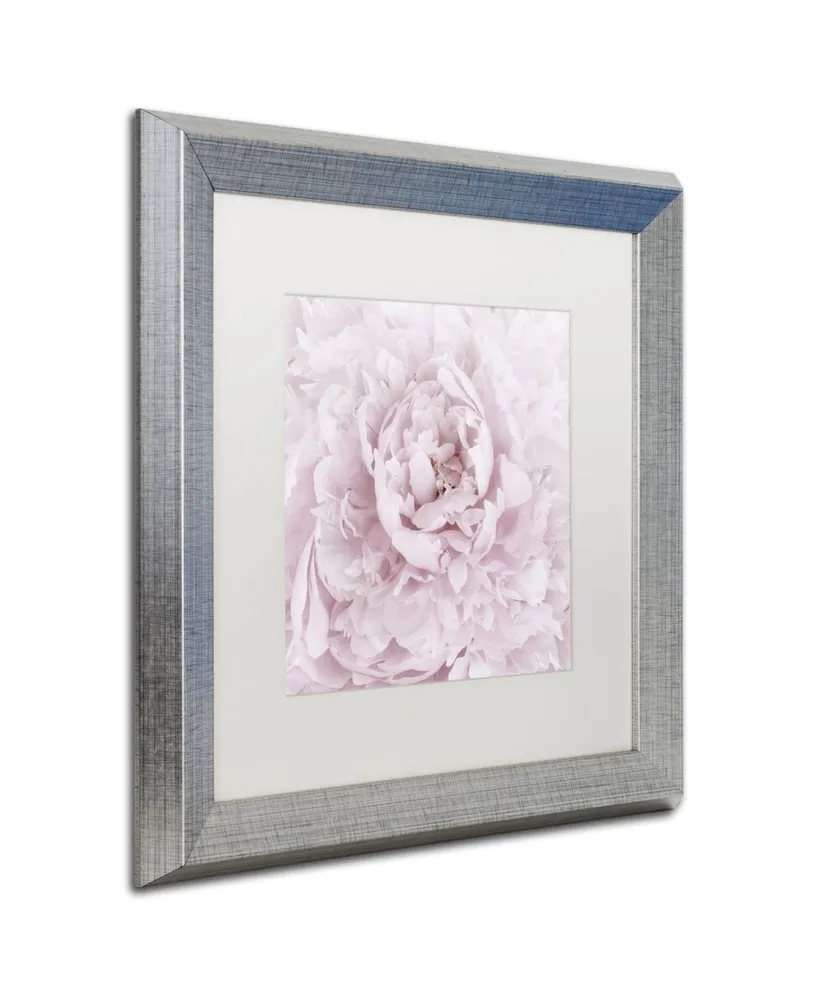 Cora Niele 'Pink Peony Flower' Matted Framed Art - 16" x 16" x 0.5"