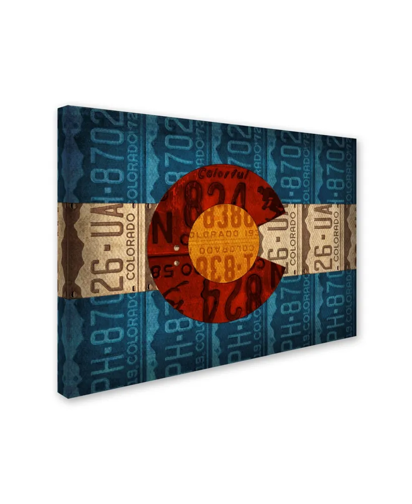 Design Turnpike 'Colorado State Flag License Plates' Canvas Art