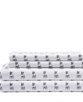 Beatrice Home Fashions Whimsical Printed Microfiber -Pc. Sheet Set