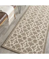 Safavieh Courtyard CY6071 Mocha and Beige 2'7" x 8'2" Runner Outdoor Area Rug