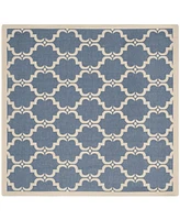 Safavieh Courtyard CY6009 Blue and Beige 7'10" x 7'10" Sisal Weave Square Outdoor Area Rug