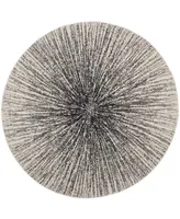 Safavieh Evoke EVK228 Black and Ivory 6'7" x 6'7" Round Area Rug