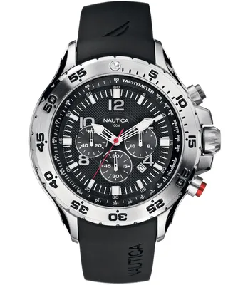 Nautica Men's N14536G Nst Chrono Black Resin Strap Watch