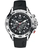 Nautica Men's N14536G Nst Chrono Black Resin Strap Watch