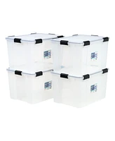 Iris Usa Qt. Plastic Storage Bins with Sealed Lids, Clear Gasket Box