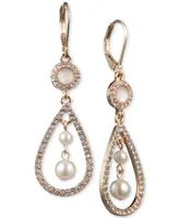 Anne Klein Gold-Tone Imitation Pearl Orbital Drop Earrings