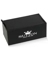 Sutton Ruthenium Plated Sterling Silver Black Cubic Zirconia Orb Cufflinks