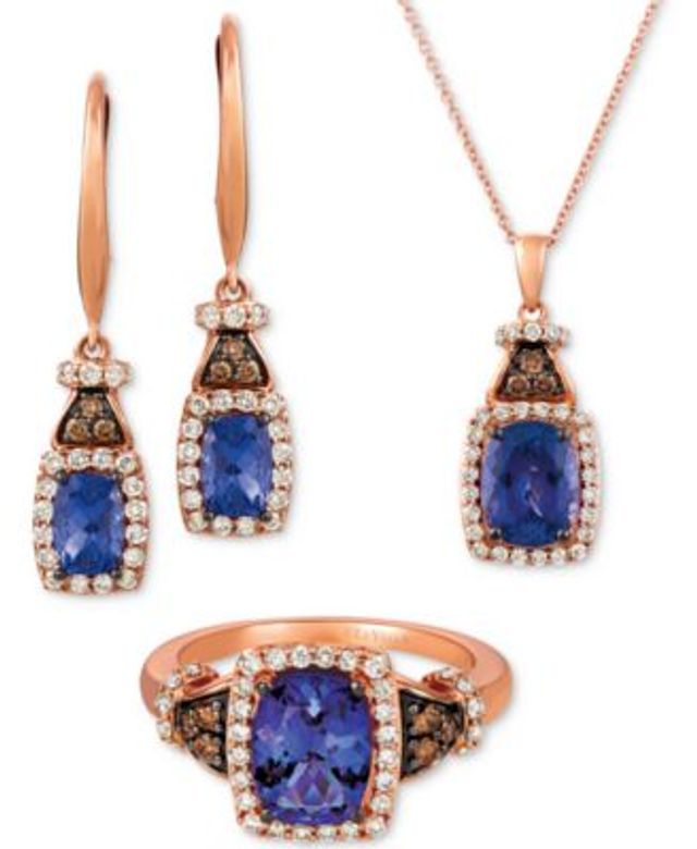 Le Vian Blueberry Tanzanite Diamond Jewelry Set In 14k Rose Gold