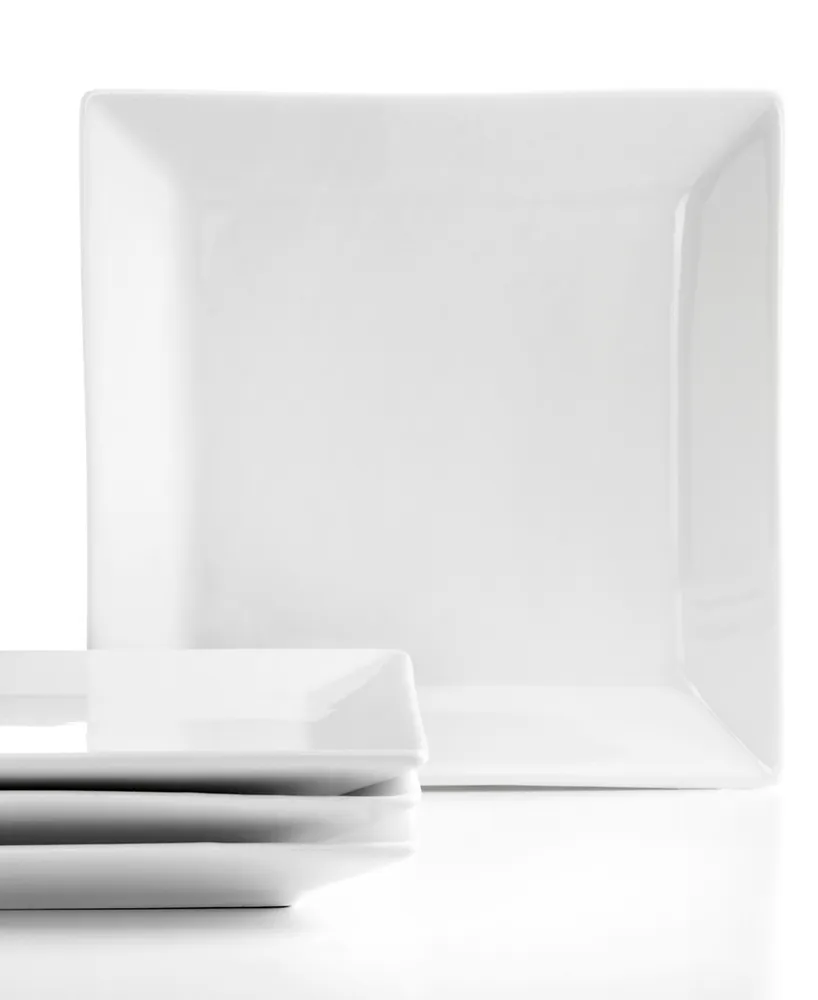 The Cellar Whiteware Set of 4 Square 6" Appetizer Plates, Created for Macy's