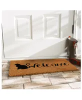 Home & More Feline Welcome Coir/Vinyl Doormat, 17" x 29"