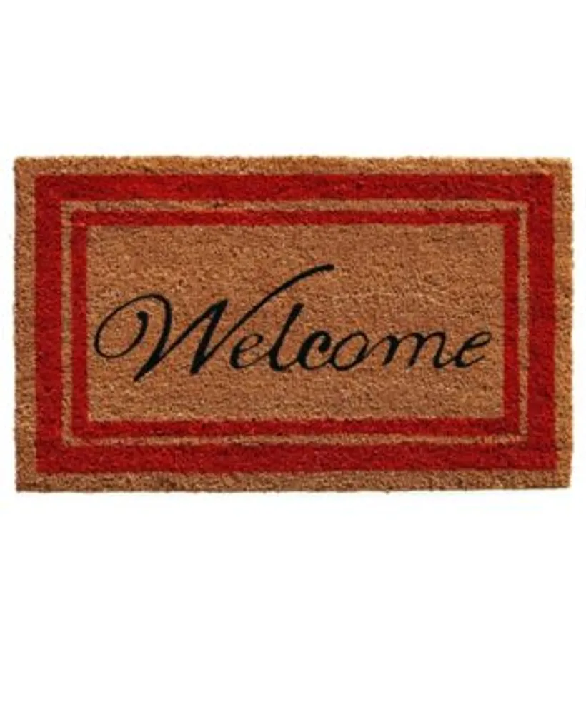 Home More Border Welcome Coir Vinyl Doormat