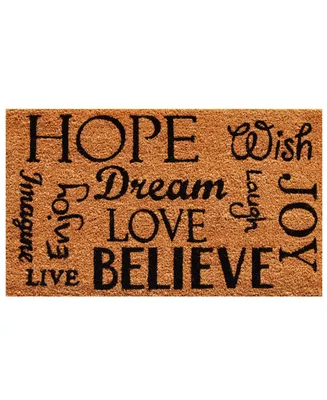 Home & More Hope Dream Believe Coir/Vinyl Doormat, 17" x 29"