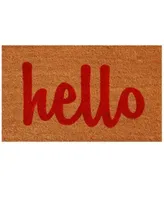 Home More Hello Script Coir Vinyl Doormat