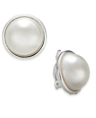 Charter Club Imitation Pearl Clip-On Earrings, Created for Macy's