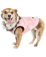 Pet Life Luxe Pinkachew Charming Faux Fur Dog Coat Jacket