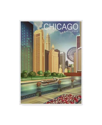 Old Red Truck 'Chicago 1' Canvas Art - 47" x 35" x 2"