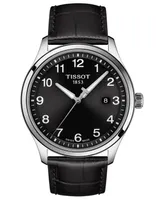 Tissot Men's Swiss Gent Xl Black Leather Strap Watch 42mm