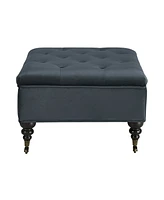 Serta Abbot Square Tufted Ottoman with Storage and Casters