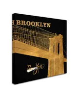 Lisa Powell Braun 'Brooklyn Bridge' Canvas Art - 14" x 14" x 2"