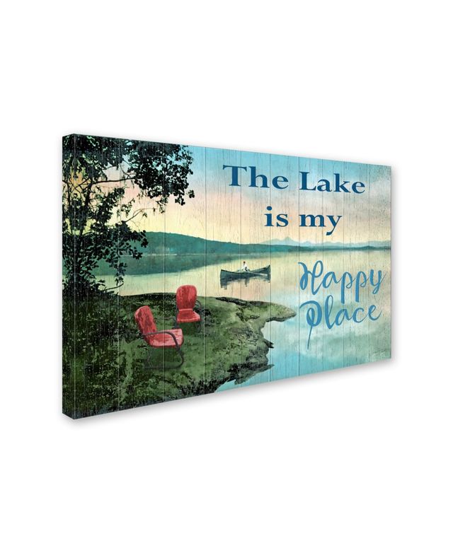 Jean Plout 'The Lake Is My Happy Place' Canvas Art - 19" x 12" x 2"