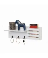 Danya B. Utility Shelf with Pocket and Hanging Hooks