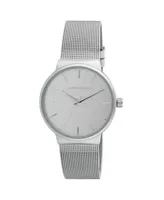 Laura Ashley Ladies' Silver Minimalist Mesh Band Watch