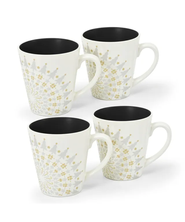 Rustic Speckled Handcrafted Terracotta Mugs - Set of 4