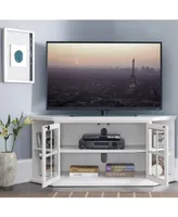 Leick Home Riley Holliday Cottage White 56" Corner Tv Console with Bookcase/Display