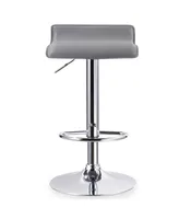 Leick Home Adjustable Swivel Stool with Chrome Base, Set of 2, Gray