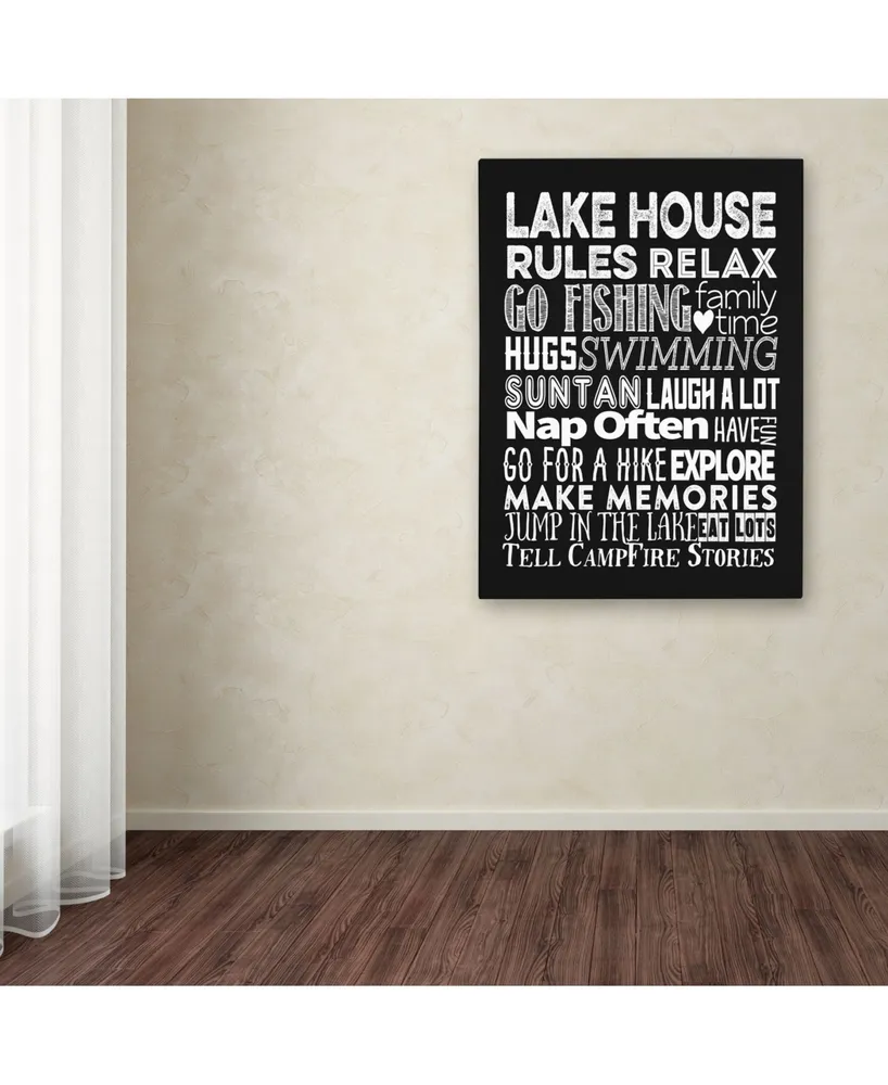 Marcee Duggar 'Lake House Rules' Canvas Art - 32" x 24" x 2"