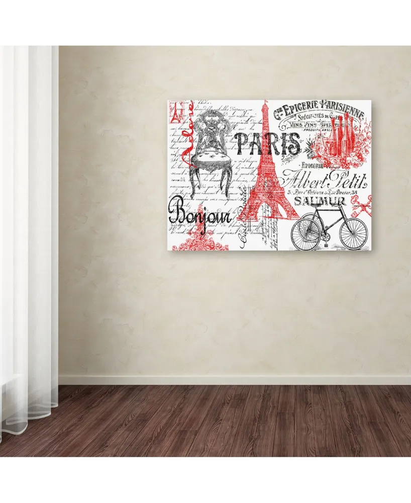 Jean Plout 'Paris Tray 2' Canvas Art - 24" x 18" x 2"