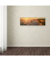 John Xiong 'Seashore Sunrise' Canvas Art - 47" x 16" x 2"