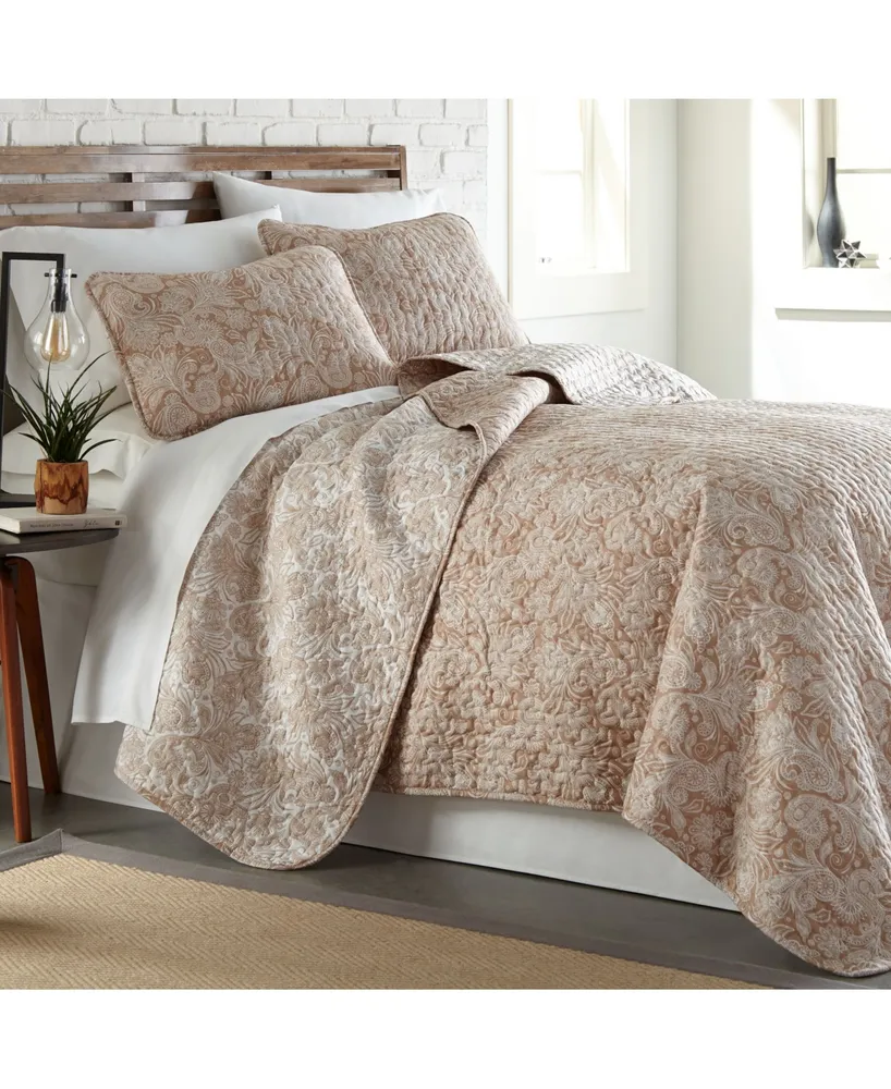 Southshore Fine Linens Boho Paisley Lightweight Reversible Quilt and Sham Set