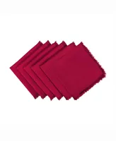 Solid Wine Heavyweight Fringed Napkin Set of 6