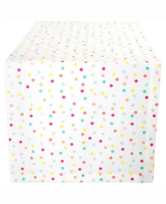 Multi Polka Dots Print Table Runner 14" X 108"